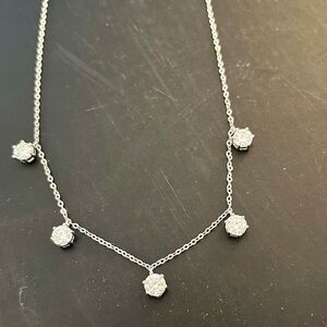 Elegant Silver Necklace with Diamond (Lab) Accents